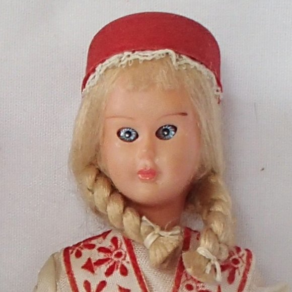 Vintage 1963 Blinking Eyes Dolls Set of 2 Knorr Soup Dolls Denmark 7.5" - Picture 9 of 14